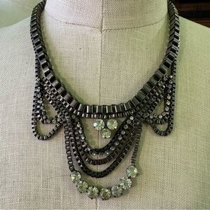 Bike Chain Rhinestone Necklace